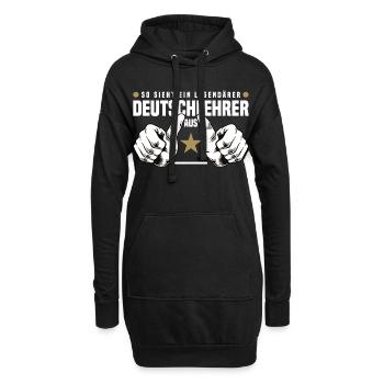 Deutschlehrer - Hoodie-Kleid - Schwarz - Vorne