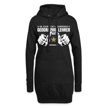 Geographielehrer - Hoodie-Kleid - Schwarz - Vorne