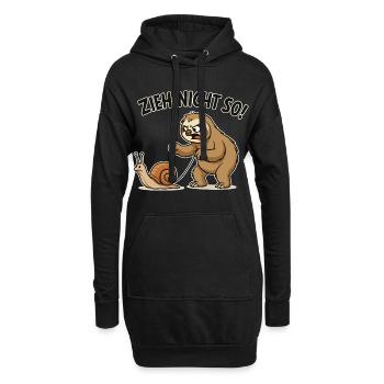 Zieh Nicht So faultier - Hoodie-Kleid - Schwarz - Vorne