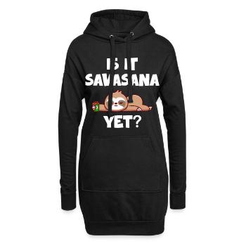 Savasana Pause Entspanntes Faultier - Hoodie-Kleid - Schwarz - Vorne