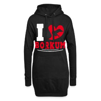 Île de Borkum J’ADORE BORKUM Drôle - Sweat-shirt à capuche long Femme - noir - Devant