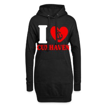 Vacances à la mer du Nord J’AIME CUXHAVEN Lustig - Sweat-shirt à capuche long Femme - noir - Devant