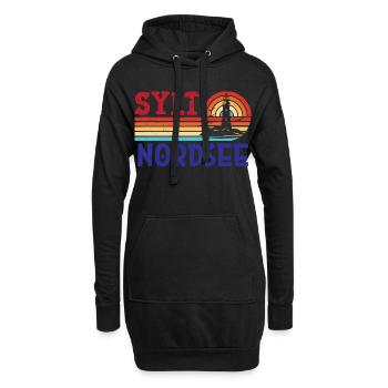 Vacances à la mer du Nord SYLT ÎLE DE LA MER DU NORD Fun - Sweat-shirt à capuche long Femme - noir - Devant