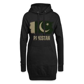 Drapeau Grunge du Pakistan, Fier Pakistanais - Sweat-shirt à capuche long Femme - noir - Devant
