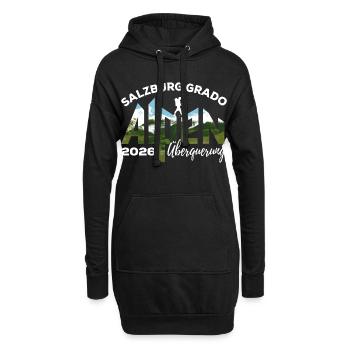 Alpenüberquerung Alpen 2026 Salzburg Grado Wandern - Hoodie-Kleid - Schwarz - Vorne