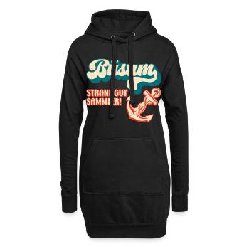 Vacances à la mer du Nord BÜSUM STRANDGUT SAMMLER Lustig - Sweat-shirt à capuche long Femme - noir - Devant