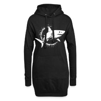requin prédateur prédateur de l’océan - Sweat-shirt à capuche long Femme - noir - Devant