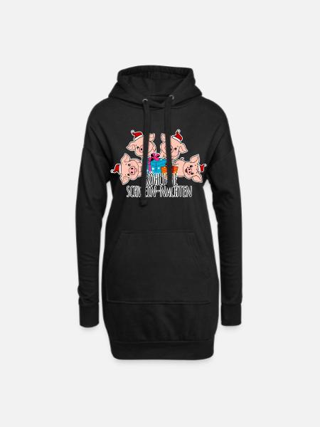 Schweinnachts-Geschenke für alle Schweinchen! - Hoodie-Kleid - Schwarz