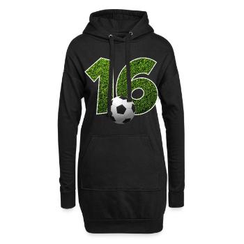 NR. 16 NUMMER 16 FUßBALL 16. GEBURTSTAG - Hoodie-Kleid - Schwarz - Vorne