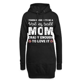 Volleyball Mama Mutig Und Liebt Es - Hoodie-Kleid - Schwarz - Vorne