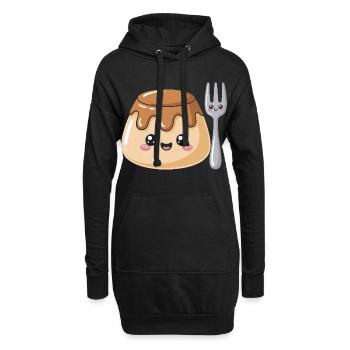 Pudding Mit Gabel - Hoodie-Kleid - Schwarz - Vorne