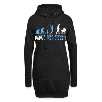 Future papa PAPA À TRAVERS LE TEMPS Drôle - Sweat-shirt à capuche long Femme - noir - Devant