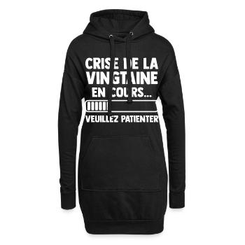 Zwanziger Jahre Krise Geschenk Geburtstag Humor - Hoodie-Kleid - Schwarz - Vorne