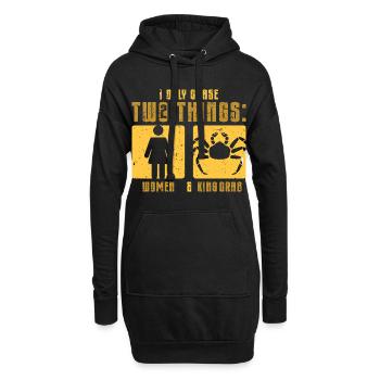 Crabe royal d’Alaska - Sweat-shirt à capuche long Femme - noir - Devant