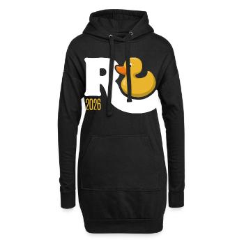 Gummiente Rente 2026 - Ruhestand - Pension - Hoodie-Kleid - Schwarz - Vorne