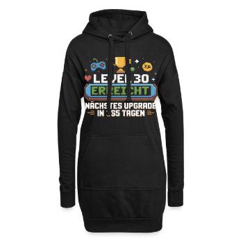 Level 30 Erreicht – Nächstes Upgrade in 365 Tagen - Hoodie-Kleid - Schwarz - Vorne