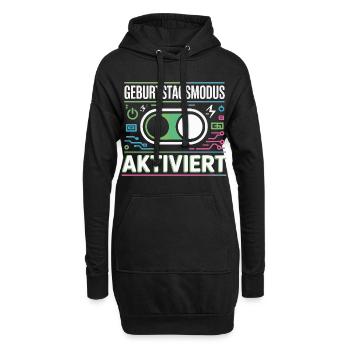 Geburtstagsmodus Aktiviert - Hoodie-Kleid - Schwarz - Vorne