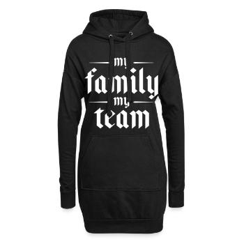 Mon équipe familiale dit - Sweat-shirt à capuche long Femme - noir - Devant