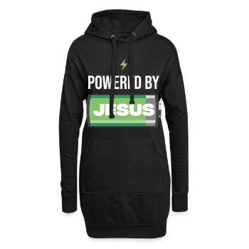 Power by Jesus Batterie-Illustration - Hoodie-Kleid - Schwarz - Vorne