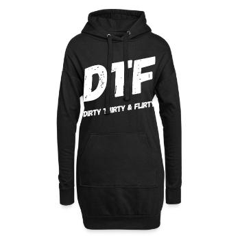 Dirty Thirty Flirty DTF 30. Geburtstag - Hoodie-Kleid - Schwarz - Vorne