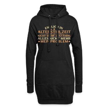 Altersteilzeit nicht mehr zuständig - Frührente - Hoodie-Kleid - Schwarz - Vorne