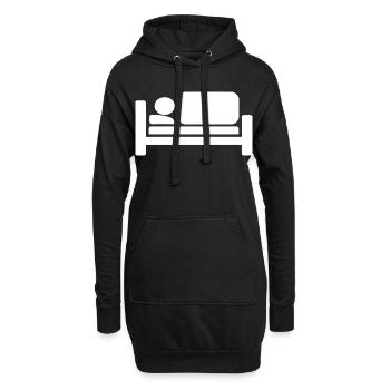 Cooles Bett Silhouetten Piktogramm Design - Hoodie-Kleid - Schwarz - Vorne