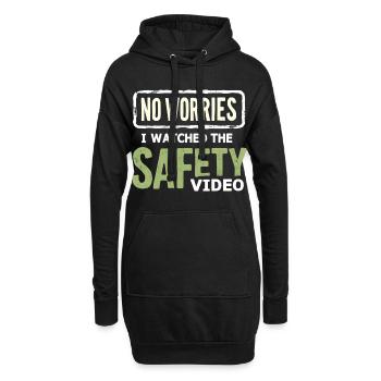 Kein Stress Sicherheitsvideo Meme - Hoodie-Kleid - Schwarz - Vorne