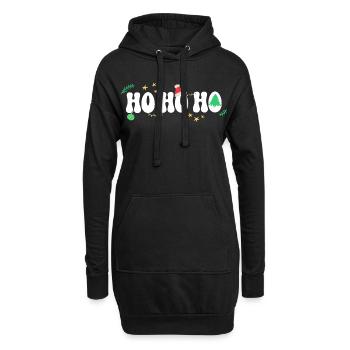 Ho ho ho - Christmas - Santa Claus - Hoodie Dress - black - Front