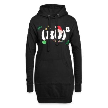 Santa Mütze Weihnachtsmann Mathe Mathematik - Hoodie-Kleid - Schwarz - Vorne