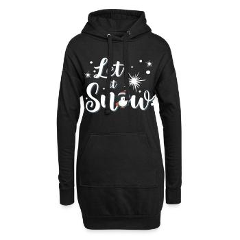 Let It Snow Pinguin - Hoodie-Kleid - Schwarz - Vorne