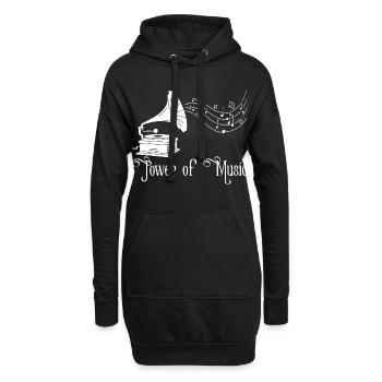 Le pouvoir de la musique vintage (blanc) - Sweat-shirt à capuche long Femme - noir - Devant