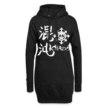 Das Wort Chaos auf Japanisch - Hoodie-Kleid - Schwarz - Vorne