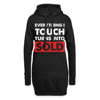 Alles was ich berühre verkauft - Hoodie-Kleid - Schwarz - Vorne