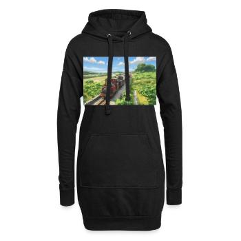 Dduallt-Doppelspiel - Hoodie-Kleid - Schwarz - Vorne