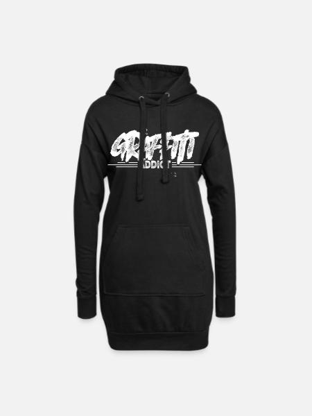 Graffiti - Hoodie-Kleid - Schwarz
