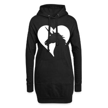 Niedliches Einhorn Magisch  - Hoodie-Kleid - Schwarz - Vorne
