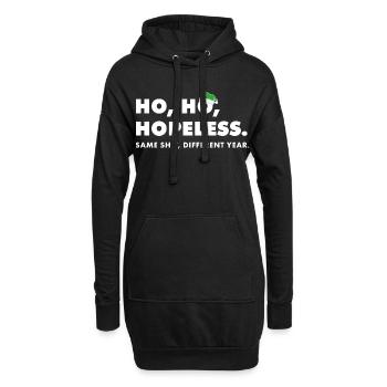 Ho ho désespéré : Expression anti-Noël - Sweat-shirt à capuche long Femme - noir - Devant
