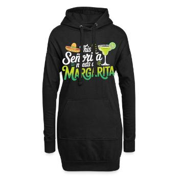 Chemise margarita – Cette señorita a besoin d’une margarita - Sweat-shirt à capuche long Femme - noir - Devant