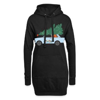 Weihnachten zu Hause (Trabi-Edition) - Hoodie-Kleid - Schwarz - Vorne