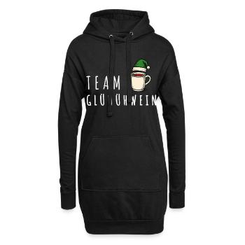 Team Glühwein – Adventmarkt Punsch Weihnachten - Hoodie-Kleid - Schwarz - Vorne
