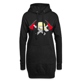 Motif symbolique des pompiers volontaires - Sweat-shirt à capuche long Femme - noir - Devant