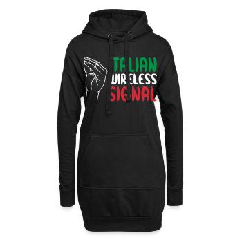 Signal sans fil italien Wi-Fi italien - Sweat-shirt à capuche long Femme - noir - Devant