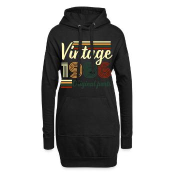 Vintage 1986 – Original Parts Design Geburtstag - Hoodie-Kleid - Schwarz - Vorne