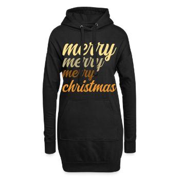 Frohe Weihnachten Originales Weihnachtsgeschenk Weihnachtsmagie - Hoodie-Kleid - Schwarz - Vorne