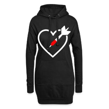 Herzpfeile – Präzisionsliebhaber-Design - Hoodie-Kleid - Schwarz - Vorne