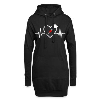 Herzpfeile – Leidenschaft und Präzision - Hoodie-Kleid - Schwarz - Vorne