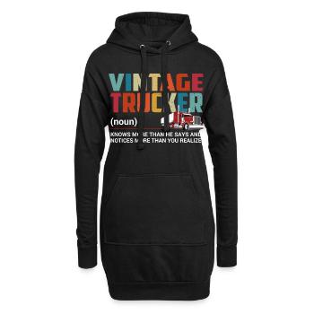 Camionneur - Sweat-shirt à capuche long Femme - noir - Devant