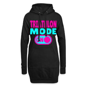 Triathlon Mode ON - Schwimmen Radfahren Rennen - Hoodie-Kleid - Schwarz - Vorne