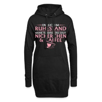 Sieste de retraite et café - Adieu collègue - Sweat-shirt à capuche long Femme - noir - Devant