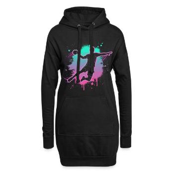 Handball Motiv für Handballer & Trainer Geschenk - Hoodie-Kleid - Schwarz - Vorne